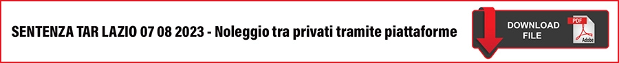 Sentenza TAR Lazio 07-08-2023 noleggio tra privati tramite piattaforme