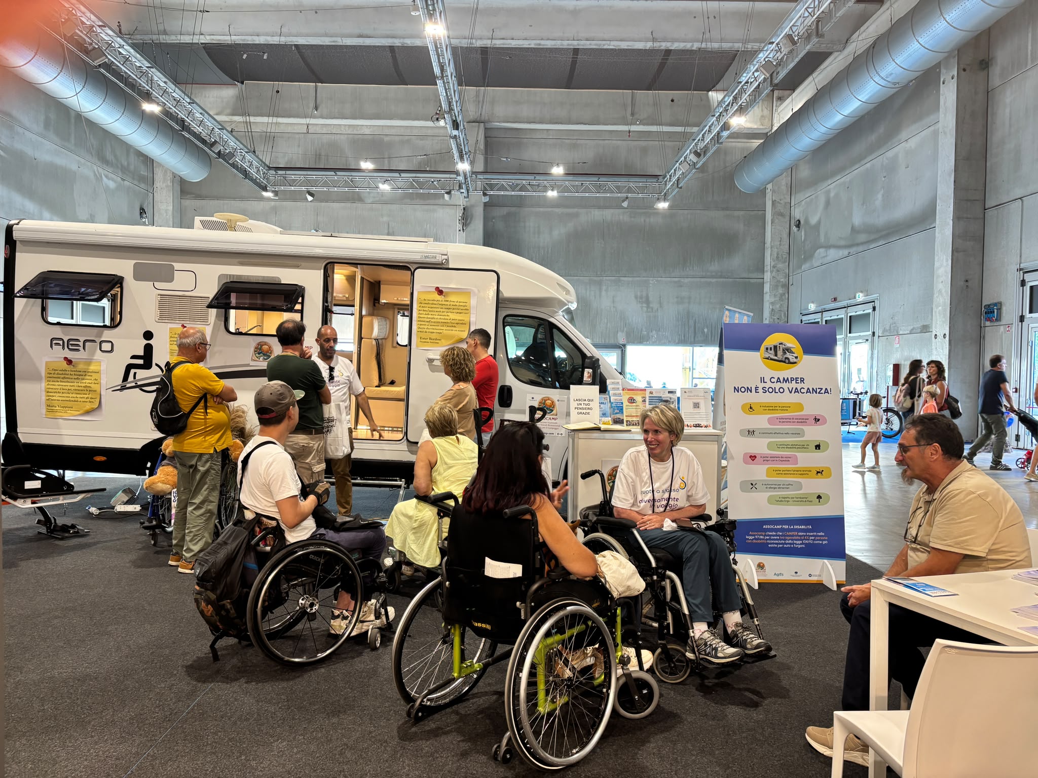 Camper attrezzato per disabili al Salone del Camper 2026 presso lo stand Assocamp